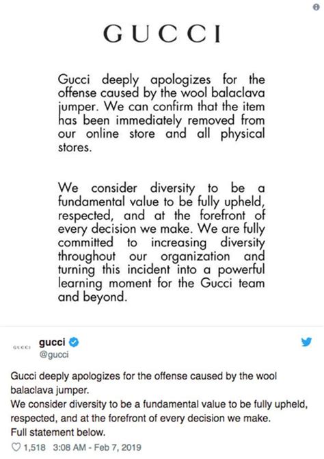 gucci controversial opening statement|Gucci complaints.